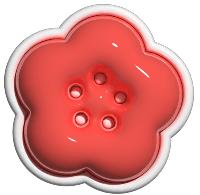 年賀状用ぷっくりシール風の梅の花