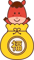 말 캐리터 복주머니