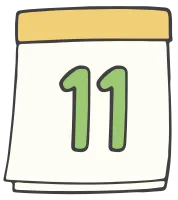 Illustration of Calendar with Number Eleven