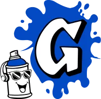 스프레이 페인트 알파벳 G 레터링 (카툰 그래피티 드로잉)