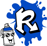 스프레이 락카 페인트 알파벳 R 레터링 (카툰 그래피티 드로잉)