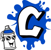 스프레이 페인트 알파벳 C 레터링 (카툰 그래피티 드로잉)