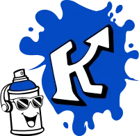 스프레이 락카 페인트 알파벳 K 레터링 (카툰 그래피티 드로잉)