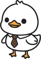 Minimalist Cute Duck Wearing Necktie