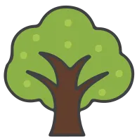 Cartoon Illustration of a Green Tree