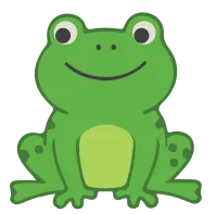 Illustration of a Green Smiling Frog