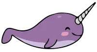 Illustration of a Purple Cartoon Narwhal