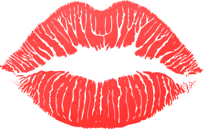 red lipstick kiss