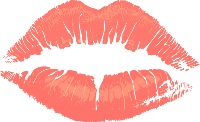 red lipstick kiss
