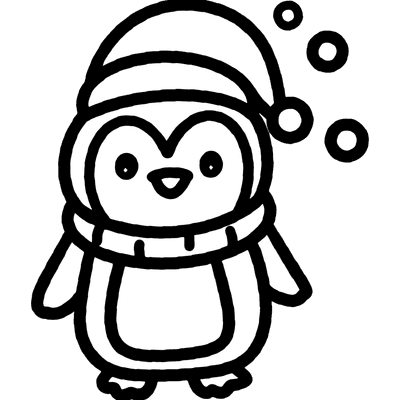 Winter Cute Animal Black And White transparent Clipart illustration decoration