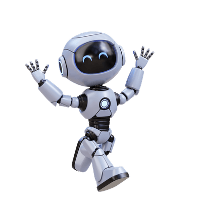 3D Cute Robot Dancing and Waving arms