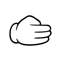 Side Palm Out Cartoon Hand Sign