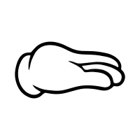 Flat Hand Cartoon Hand Sign