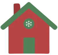 Christmas House Illustration with Snowflake