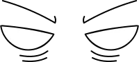 Eyes anime cartoon hand drawn for facial expression, illustration and element