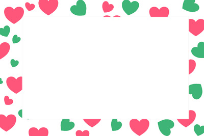 Cute Pink and Green Heart Frame Border, Love Themed background