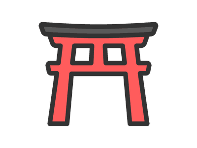 神社の鳥居のアイコンのイラスト