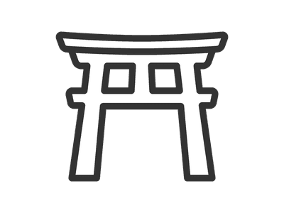 神社の鳥居のアイコンのイラスト