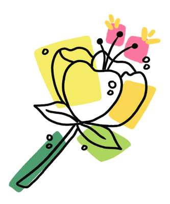 Artistic Flower Outline with Soft Abstract Washes