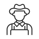 Farmer pixel perfect line icon