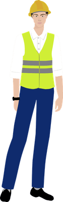 Industrial Engineer in Safety Uniform Illustration
