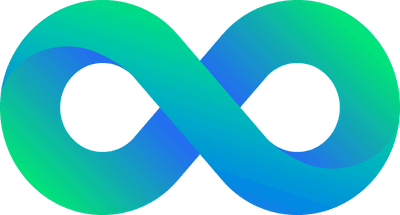 Infinity blue green energy technology logo icon symbol, modern futuristic concept branding identity