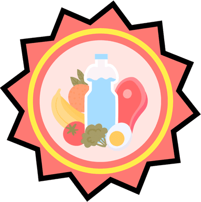 Healthy Food Emblem with Starburst Frame