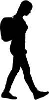 Woman Walking Silhouette