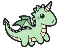 Cute Dragon Unicorn Illustration