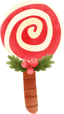 Watercolor Round Christmas Candy 