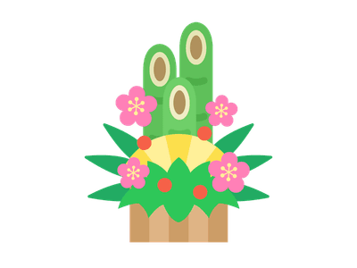門松のアイコンのイラスト
