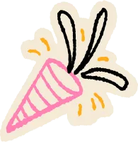 Confetti Cone Party Blast New Year Celebration Sticker