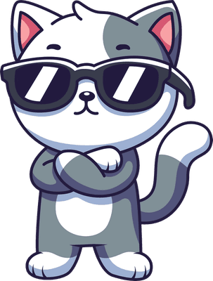 Cool Cat Vector Illustration with Sunglasses and Confident Pose