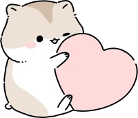 Cute Hamster Holding a Heart Illustration