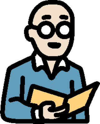 A cute hand-drawn teacher icon set featuring male and female teachers holding books, pointers.