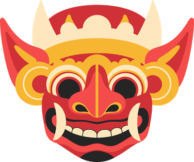 Barongsai Mask Flat Vector Icon