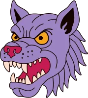 Angry Wolf Face with Bold Colors