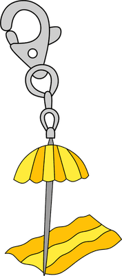 Beach Umbrella and Towel Keychain