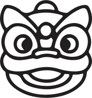 lion dance head outline