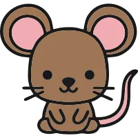 Cute Cartoon Mouse Character Vector