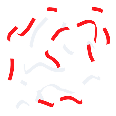 Party confety red white