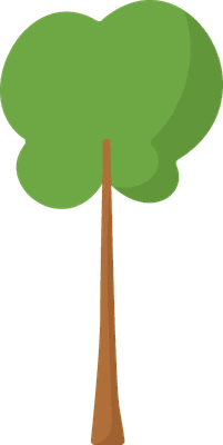 Tree Green flat cartoon