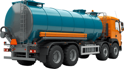 Heavy Duty Tanker Truck PNG Element (Rear View)