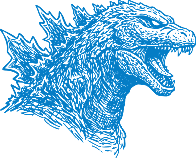 Godzilla Head drawing T shirt design