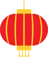 Chinese New Year Icon Set with Lion Dance Lanterns and Lucky Symbols