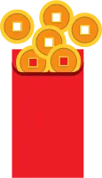 Chinese New Year Icon Set with Lion Dance Lanterns and Lucky Symbols