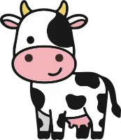 Cute Cartoon Cow Vector Illustration