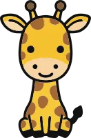 Cute Cartoon Baby Giraffe Vector