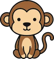 Cute Little Monkey Cartoon Vector