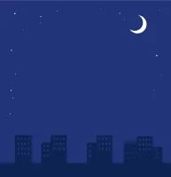 밤 도시 밤풍경 초승달 밤배경